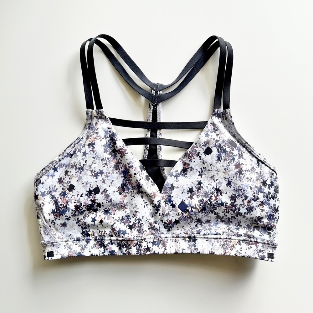 Victoria's Secret VSX Star Confetti Caged Strappy Racerback Sports Bra Size S